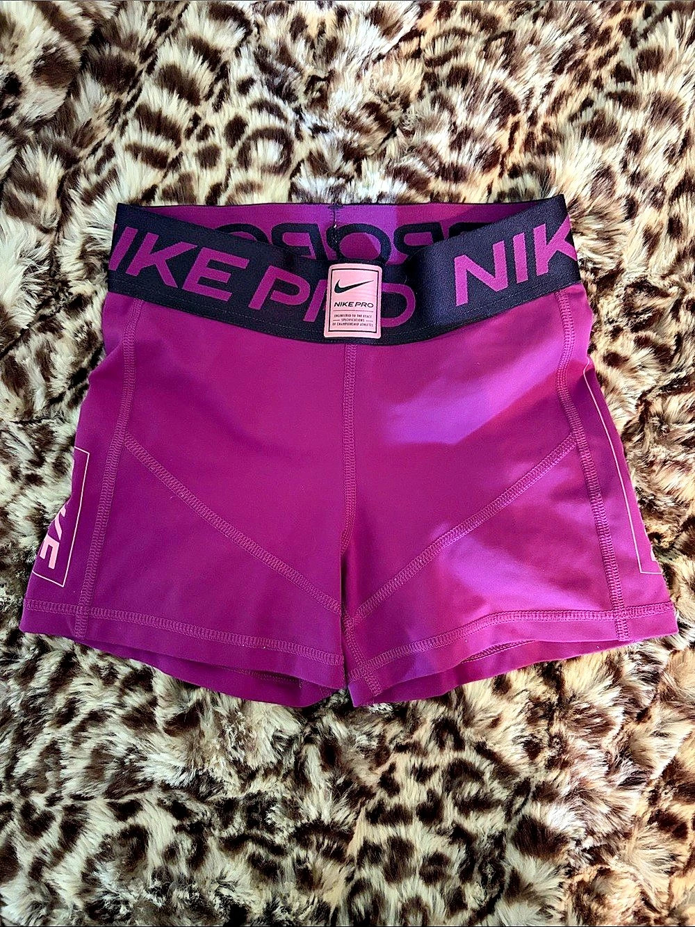 Nike Pro Dri-FIT 3" Shorts 3" Athletic Shorts in Purple & Black Size XS